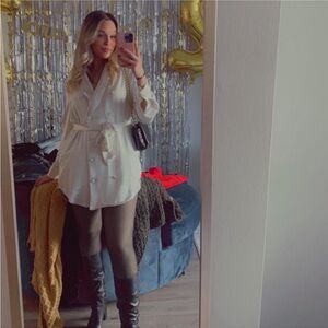 Forever 21 White Long Sleeve Dress